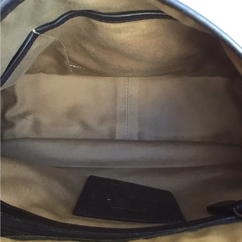 COACH Vintage Legacy Crescent Black Leather Flap Bag
